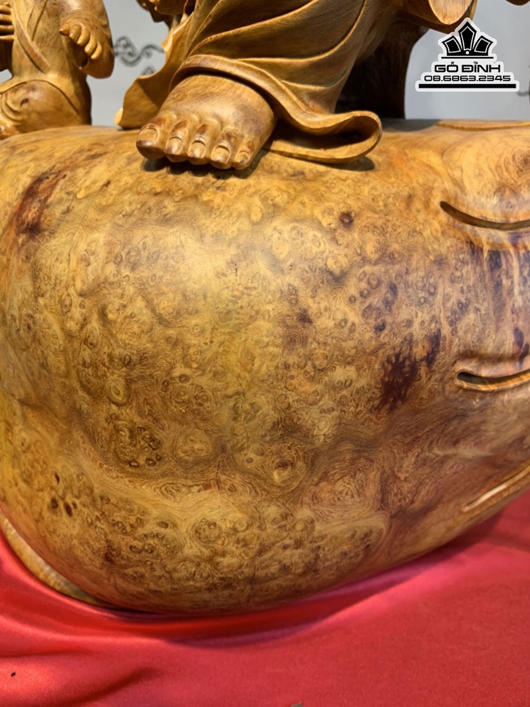 Tượng Phật Di Lặc Gỗ Hương Liền Khối Cao 73 Ngang 45 Sâu 33 (cm) 4