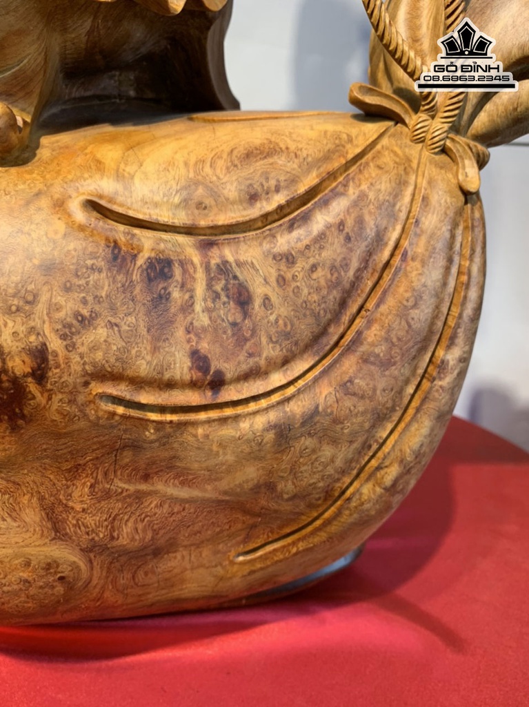 Tượng Phật Di Lặc Gỗ Hương Liền Khối Cao 73 Ngang 45 Sâu 33 (cm)6