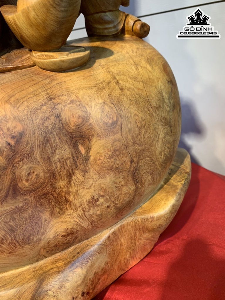 Tượng Phật Di Lặc Gỗ Hương Liền Khối Cao 73 Ngang 45 Sâu 33 (cm) 9