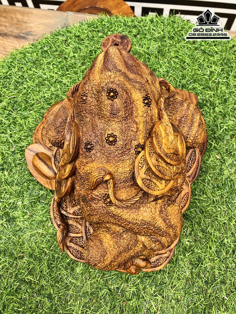 Tượng Cóc Thiềm Thừ Gỗ Sưa Cao 16 Ngang 26 Sâu 25 (cm) 2