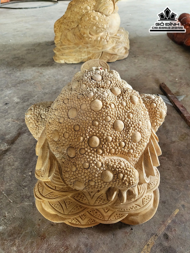 Tượng Cóc Phong Thủy Gỗ Ngọc Am Cao 27 Ngang 35 Sâu 35 (cm) 0