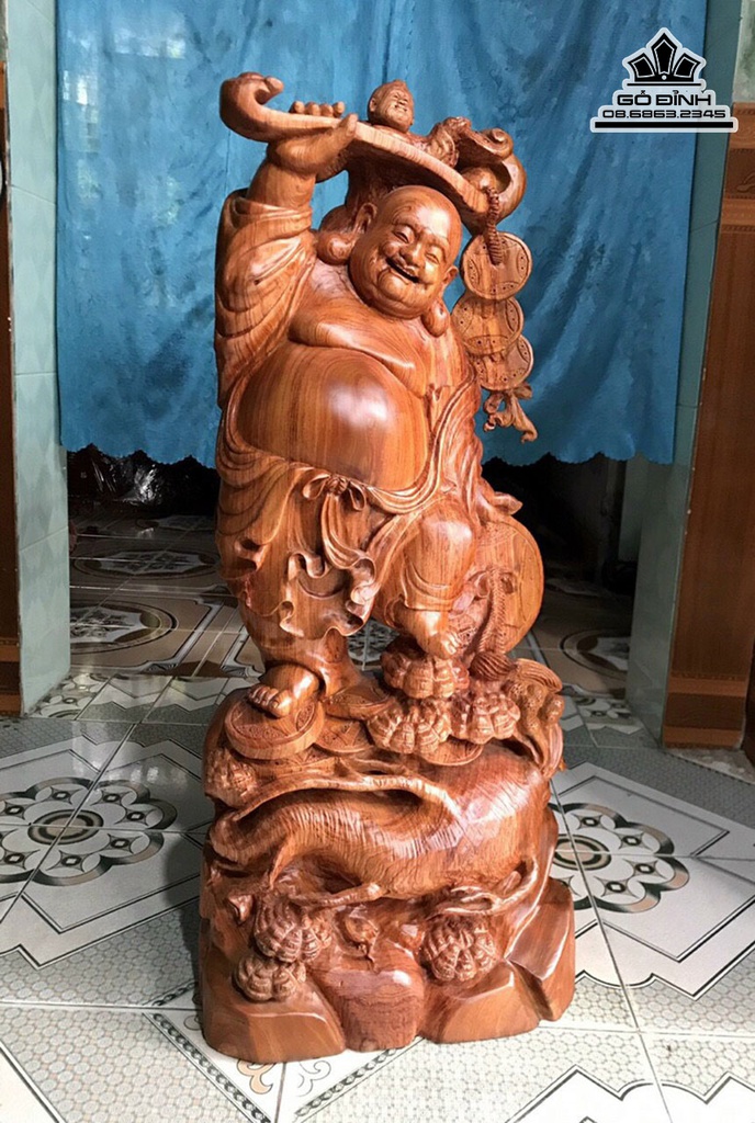 Tượng Phật Di Lặc Gỗ Hương Cao 80 Ngang 34 Sâu 15 (cm) 1