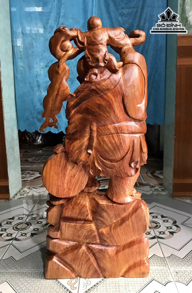 Tượng Phật Di Lặc Gỗ Hương Cao 80 Ngang 34 Sâu 15 (cm) 3