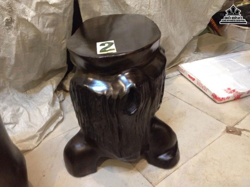 Bộ 6 Đôn Gốc Nguyên Khối Gỗ Sao Xanh Cao 40 (cm)BS36 1