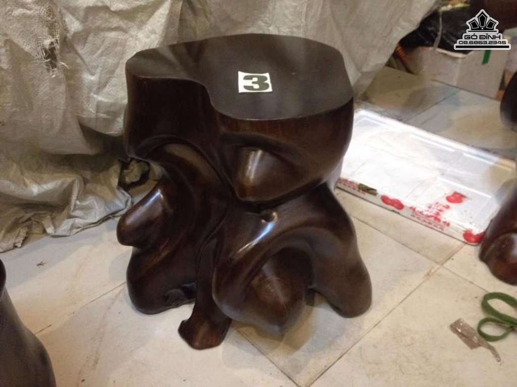 Bộ 6 Đôn Gốc Nguyên Khối Gỗ Sao Xanh Cao 40 (cm)BS36 2