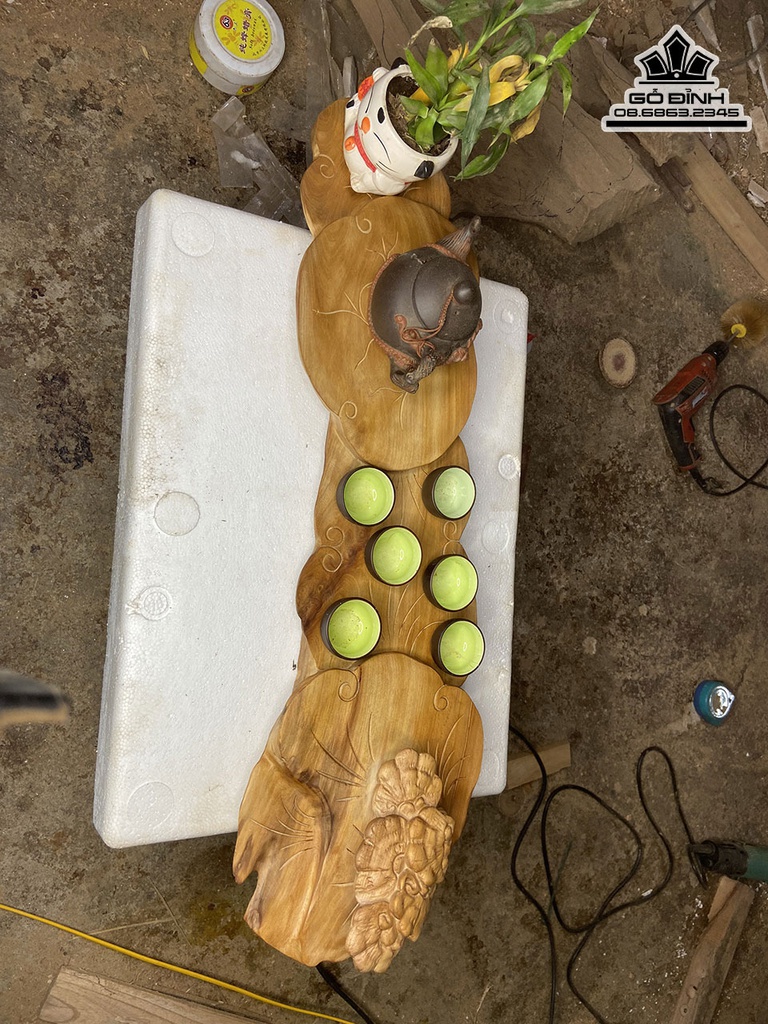 Khay Trà Gỗ Ngọc Am Cao 14 Ngang 83 Sâu 24 (cm) 1