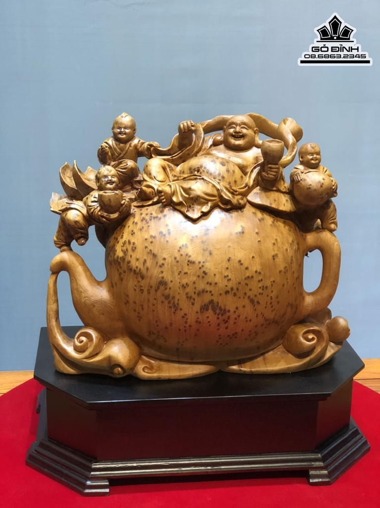 Tượng Phật Di Lặc Gỗ Ngọc Am Cao 52 Ngang 45 Sau 42 Kỷ 14 (cm) 3