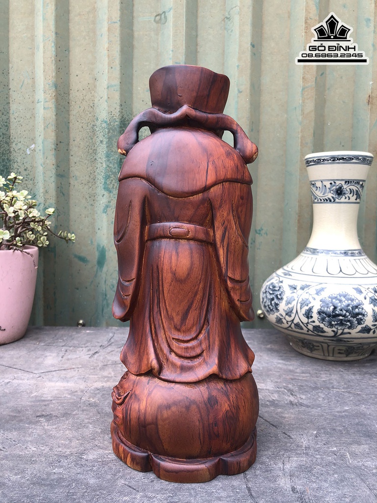 Tượng Thần Tài Gỗ Sưa Cao 28 Ngang 11 Sâu 10 (cm) 1