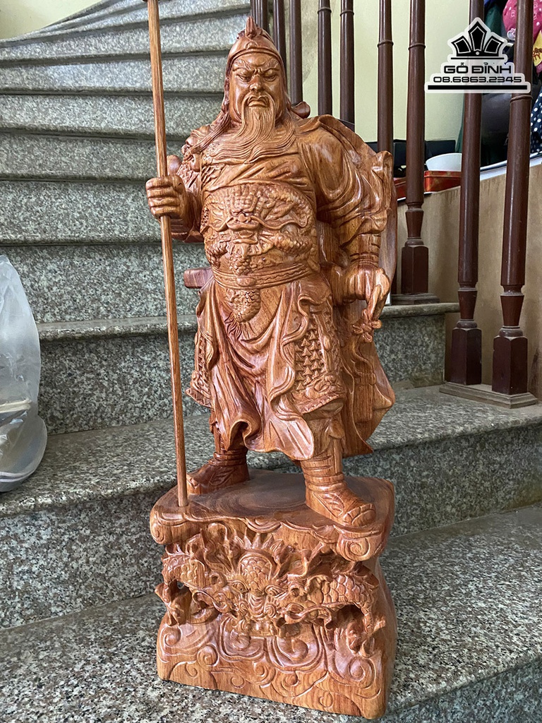Tượng Quan Công Gỗ Hương Cao 60 Ngang 23 Sâu 14 (cm) 1