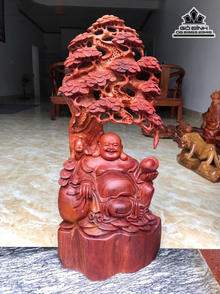 Tượng Phật Di Lặc Gỗ Hương Việt Cao 74 Ngang 33 Sâu 21 (cm) 0