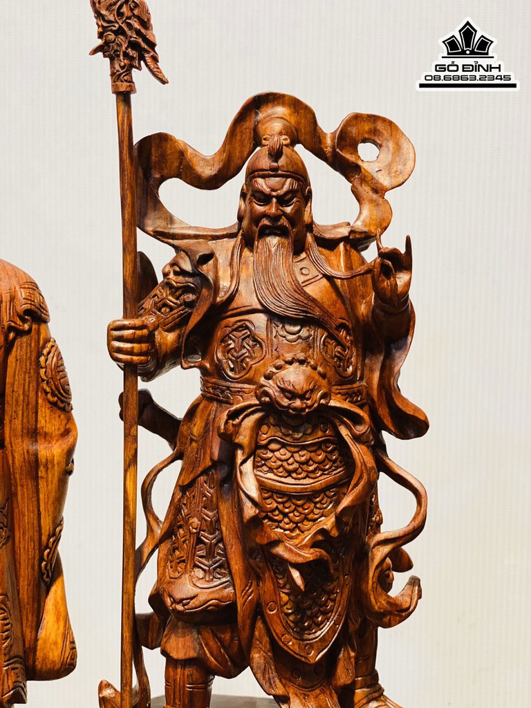Tượng Quan Công Khổng Minh Gỗ Sưa Cao 30 Ngang 11 Sâu 9.5 (cm) 3