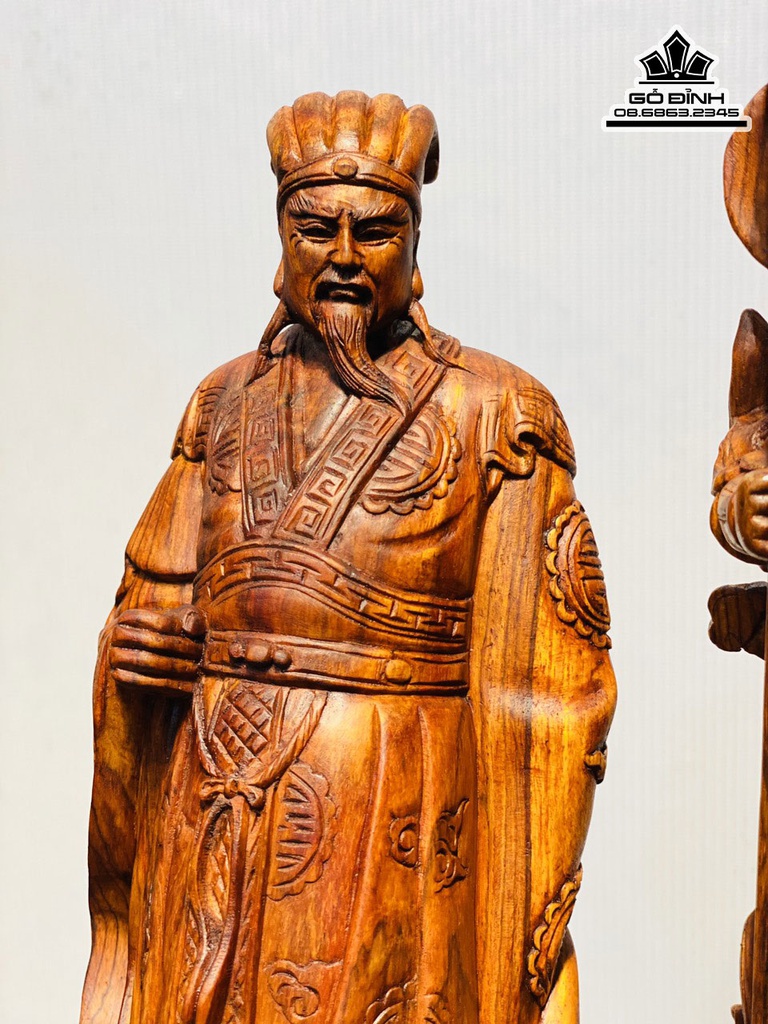 Tượng Quan Công Khổng Minh Gỗ Sưa Cao 30 Ngang 11 Sâu 9.5 (cm)4
