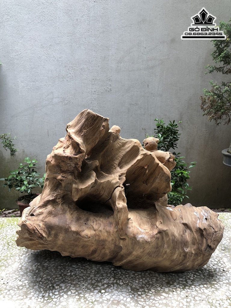 Tượng Phật Di Lặc Tam Phúc Gỗ Ngọc Am Cao 42 Ngang 55 Sâu 40 (cm)5