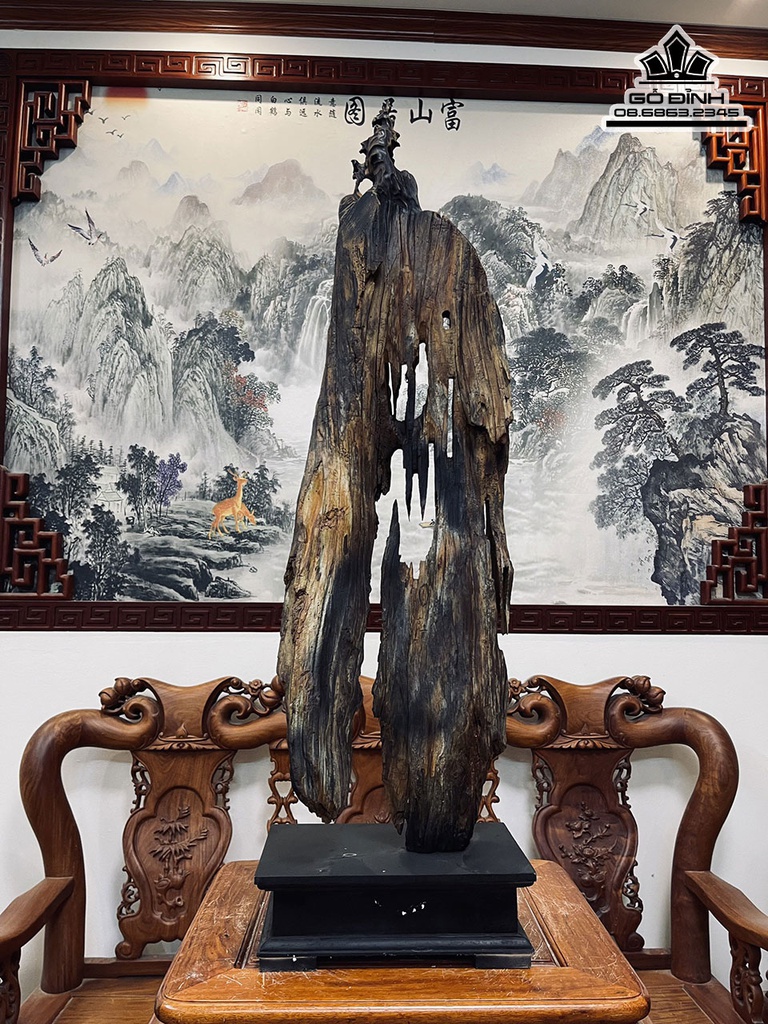 Tượng Đạt Ma Sư Tổ Gỗ Bách Xanh Cao 85 Ngang 26 Sâu 13 (cm) 1