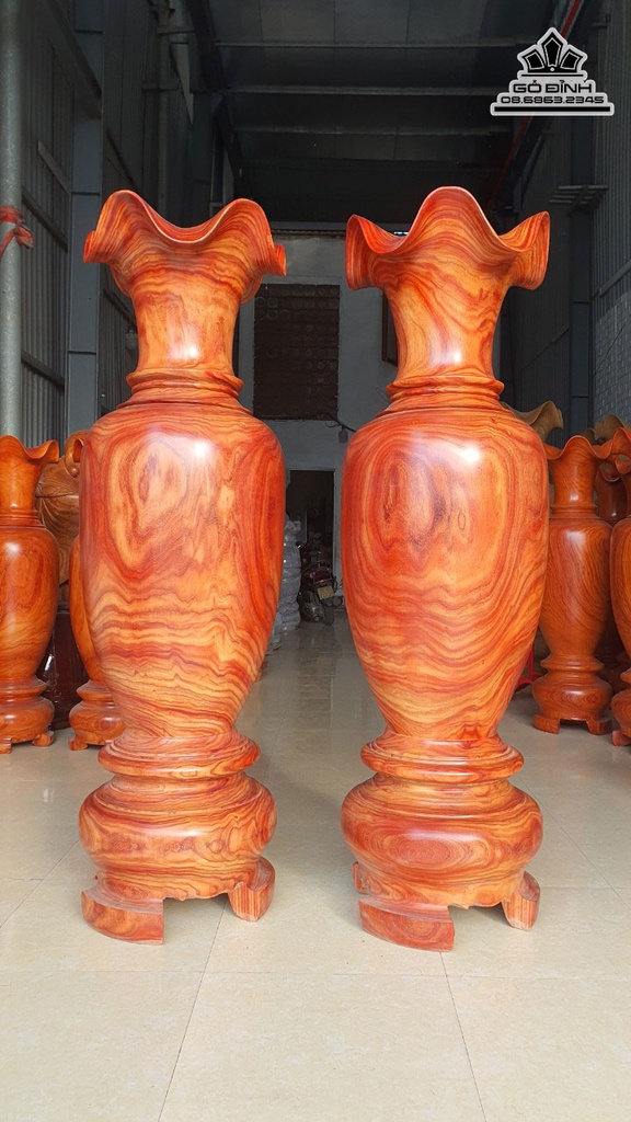 Cặp Lục Bình Gỗ Hương Cao 167 Đường Kính 52 (cm) 0
