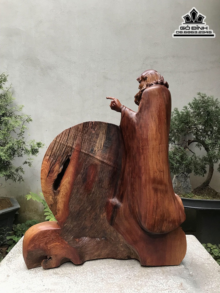 Tượng Phật Di Lặc Ngũ Phúc Gỗ Hương Cao 73 Ngang 75 Sâu 60 (cm) 3