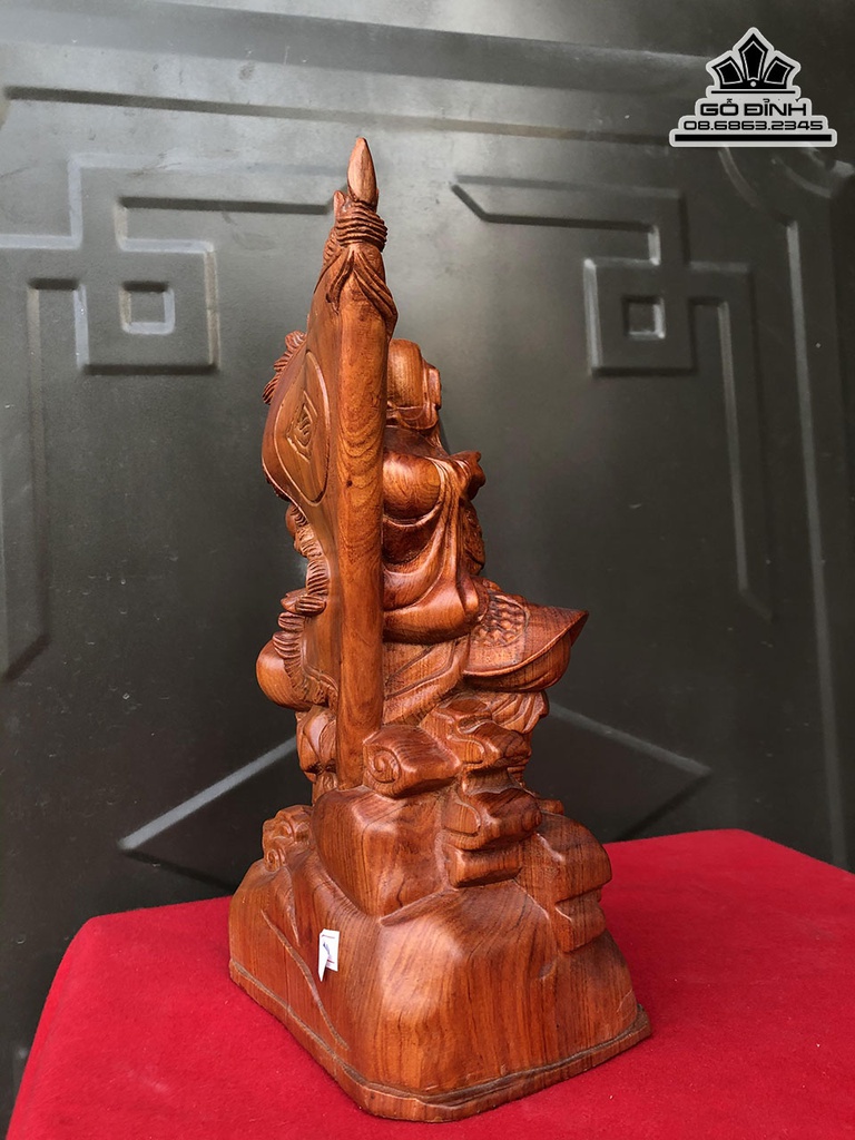 Tượng Quan Công Gỗ Hương Cao 30 Ngang 15 Sâu 11 (cm) 2