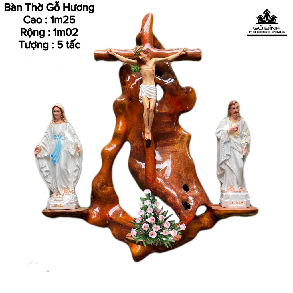 Bàn Thờ Tôn Giáo Gỗ Hương, Gõ Đỏ Cao 90-125 (cm) 1