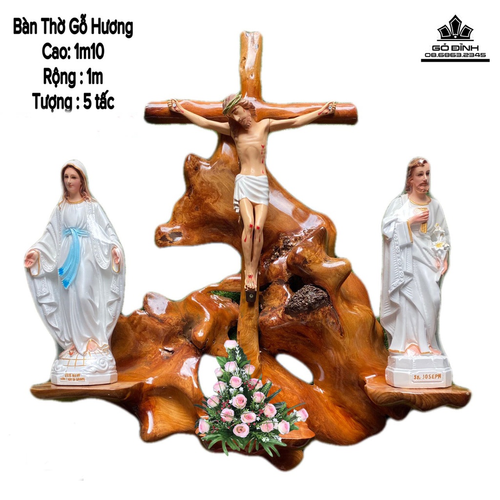 Bàn Thờ Tôn Giáo Gỗ Hương, Gõ Đỏ Cao 90-125 (cm) 2