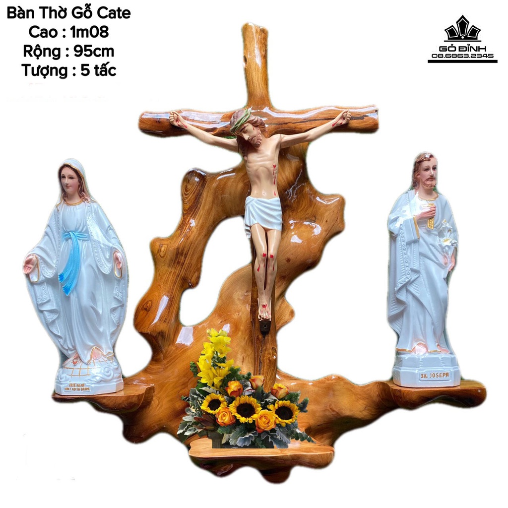 Bàn Thờ Tôn Giáo Gỗ Hương, Gõ Đỏ Cao 90-125 (cm) 3