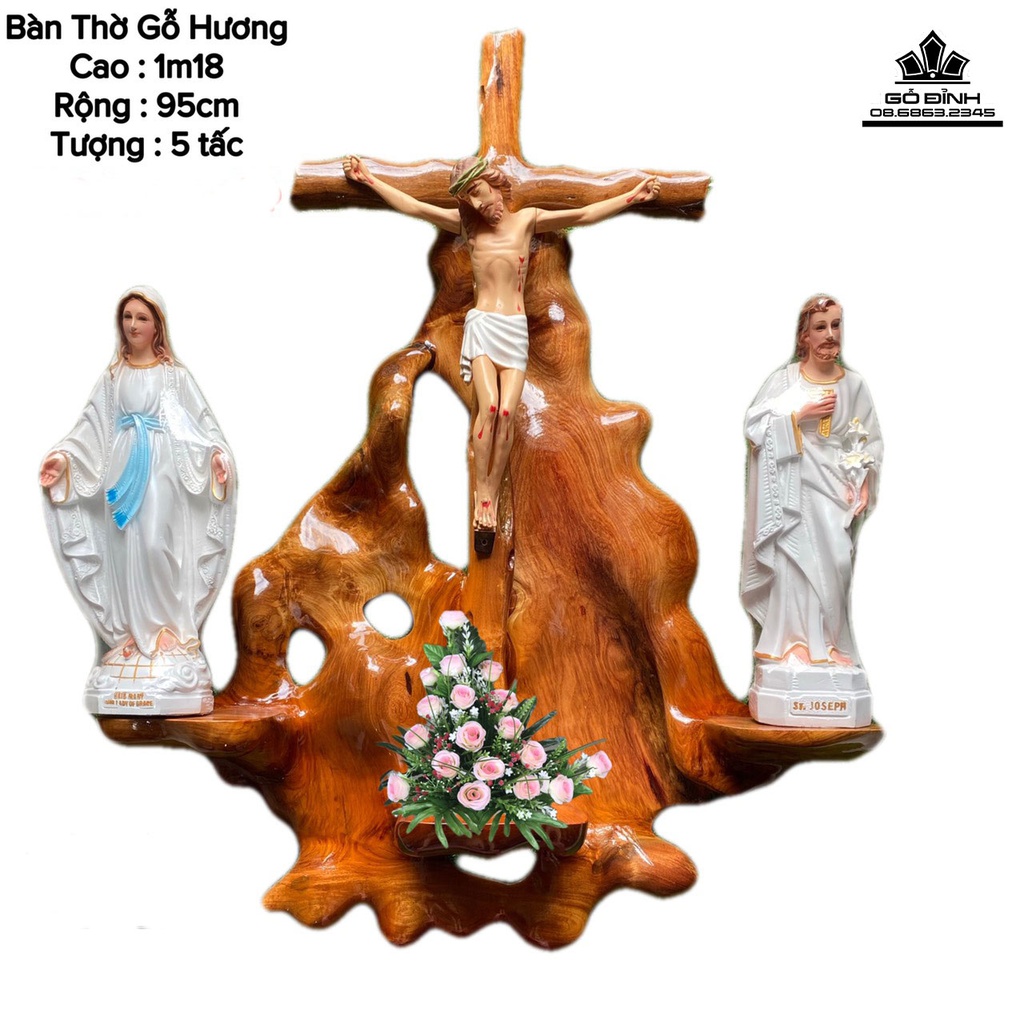 Bàn Thờ Tôn Giáo Gỗ Hương, Gõ Đỏ Cao 90-125 (cm) 4