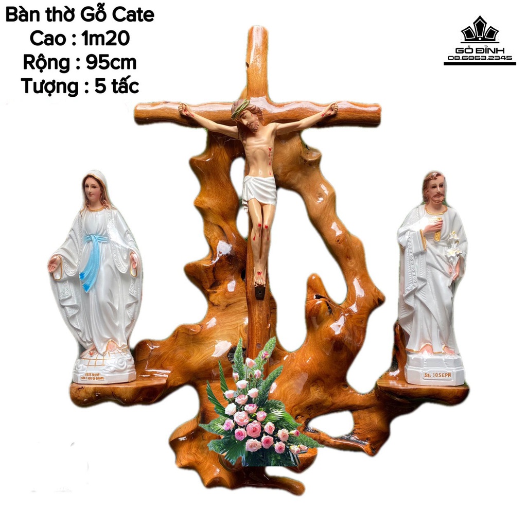 Bàn Thờ Tôn Giáo Gỗ Hương, Gõ Đỏ Cao 90-125 (cm)5