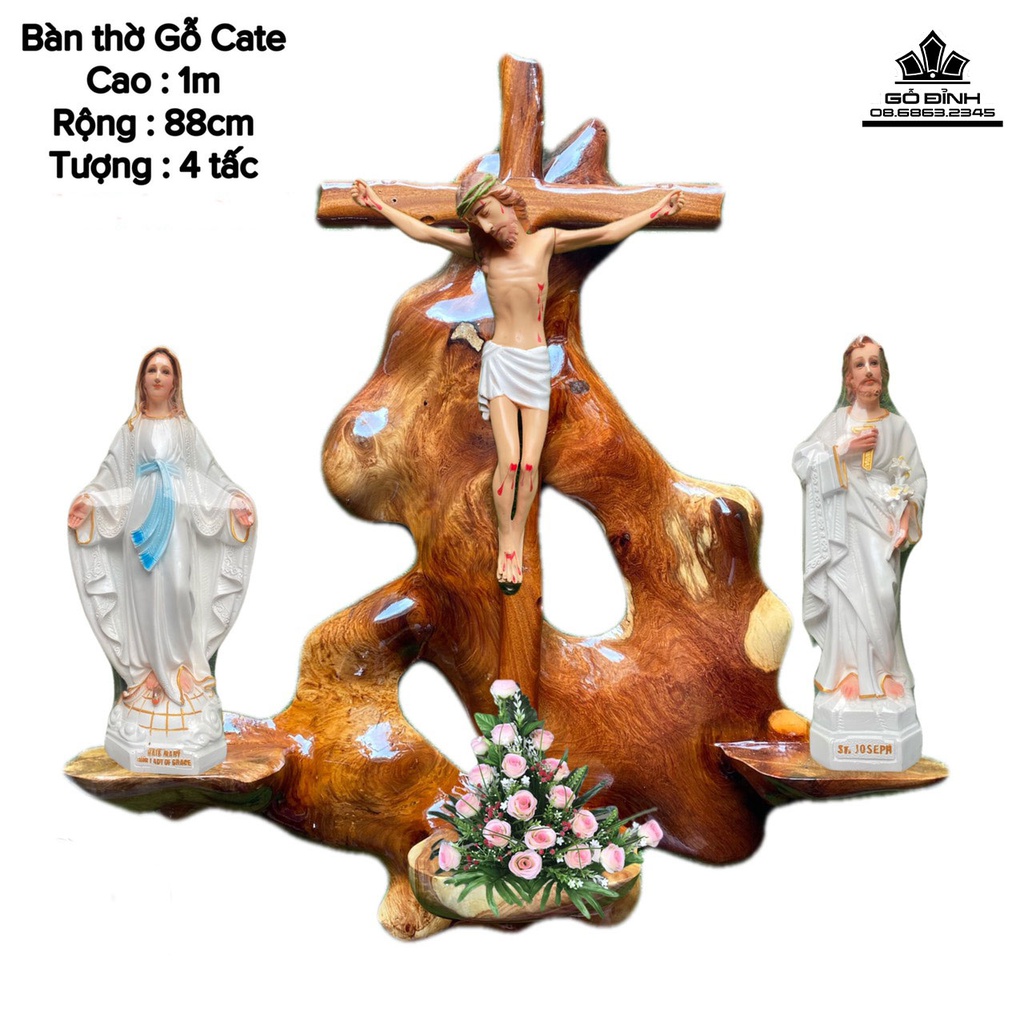 Bàn Thờ Tôn Giáo Gỗ Hương, Gõ Đỏ Cao 90-125 (cm) 6