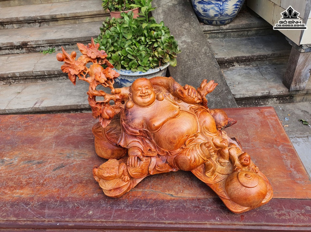 Tượng Phật Di Lặc Gỗ Hương Việt Cao 45 Ngang 50 Sâu 30 (cm) 0