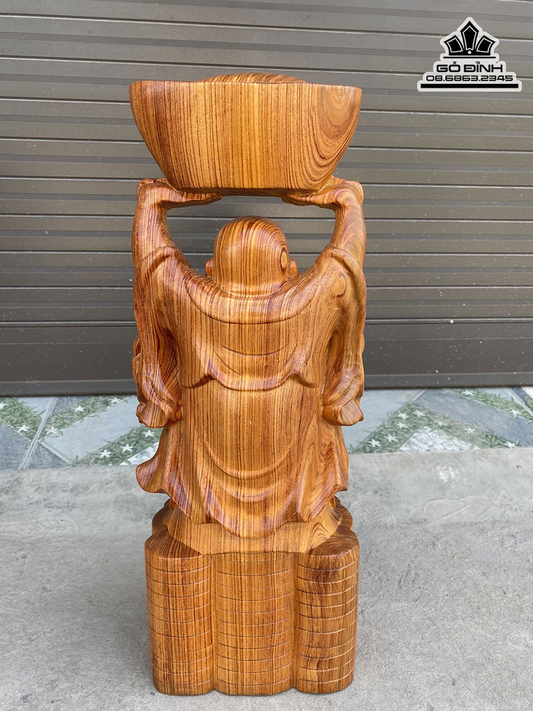 Tượng Phật Di Lặc Bê Vàng Gỗ Hương Cao 59 Ngang 21 Sâu 14 (cm) 2