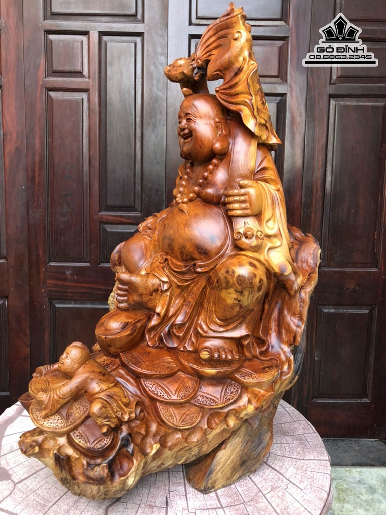 Tương Phật Di Lặc Tam Phúc Gỗ Hương Việt Cao 86 Ngang 62 Sâu 66 (cm) 0