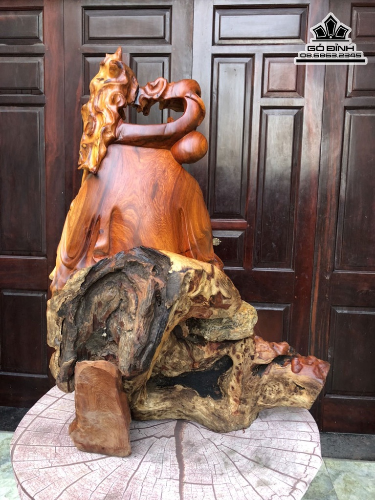 Tương Phật Di Lặc Tam Phúc Gỗ Hương Việt Cao 86 Ngang 62 Sâu 66 (cm) 1