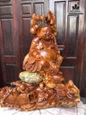 Tương Phật Di Lặc Tam Phúc Gỗ Hương Việt Cao 86 Ngang 62 Sâu 66 (cm) 2
