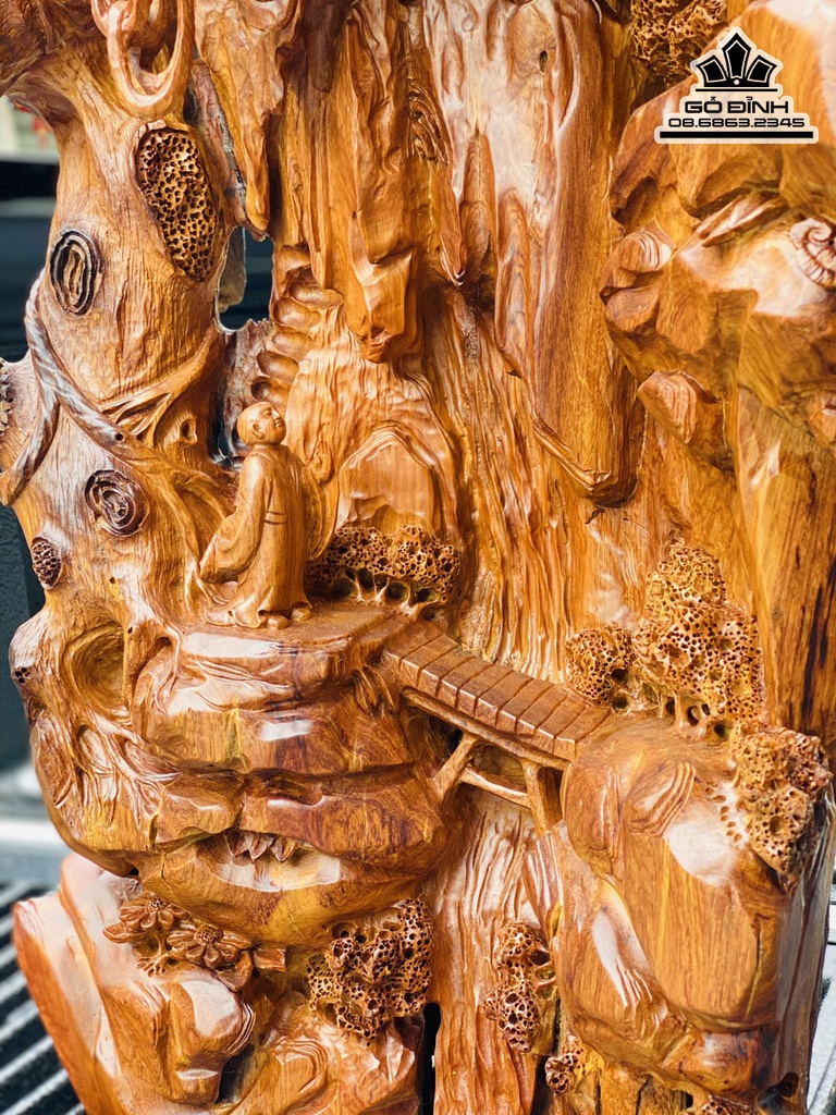 Tương Nhất Tâm Bái Phật Gỗ Hương Việt Cao 96 Ngang 60 Sâu 40 (cm) 4