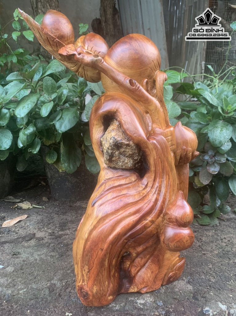 Tượng Ông Thọ Gỗ Hương Việt Cao 47 Ngang 30 Sâu 18 (cm) 1