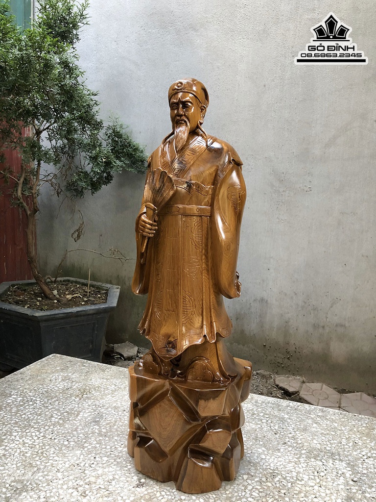 Tượng Gia Cát Lượng (Không Minh) Cao 75 Ngang 22 Sâu 20 (cm) 2