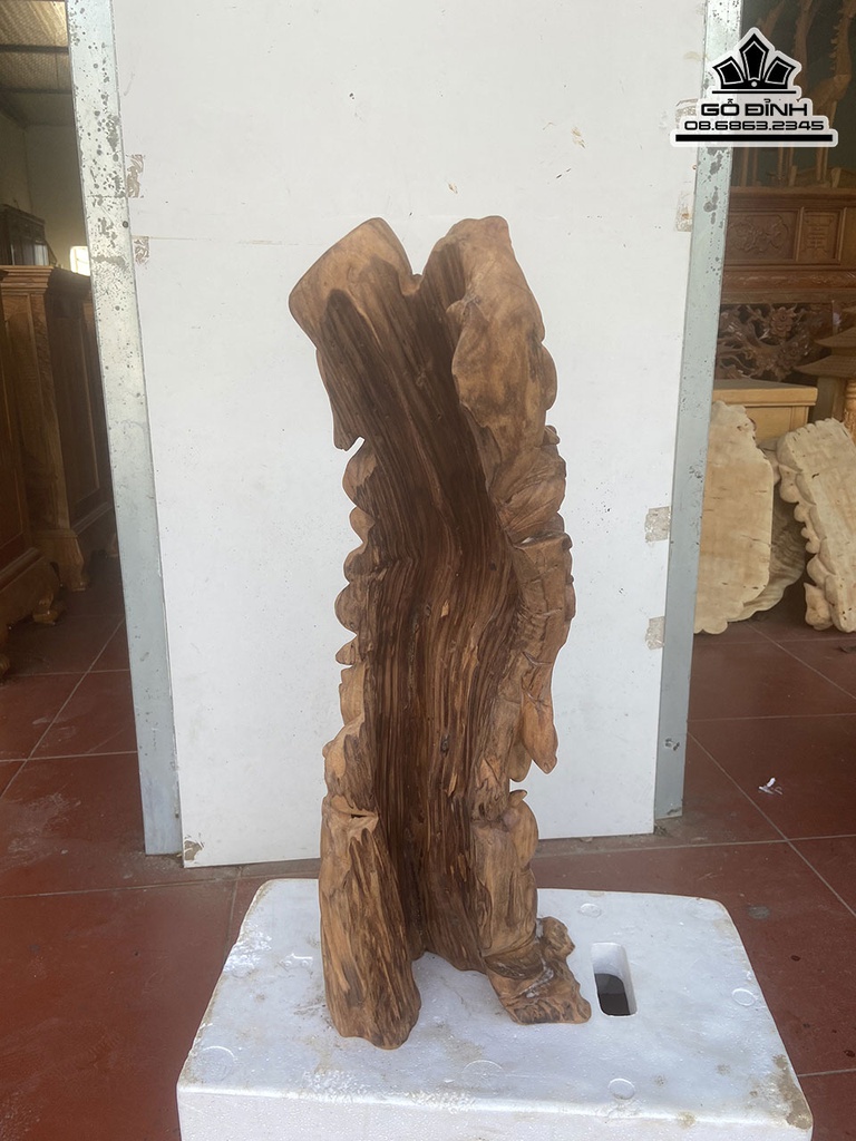 Tượng Phật Di Lặc Gỗ Ngọc Am Cao 69 Ngang 26 Sâu 16 (cm) 2