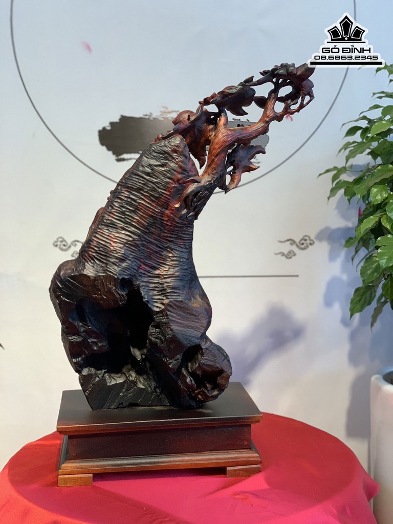 Tượng Phật Di Lặc Ngồi Gốc Đào Gỗ Trắc Cao 56 Ngang 28 Sâu 20 (cm) 0