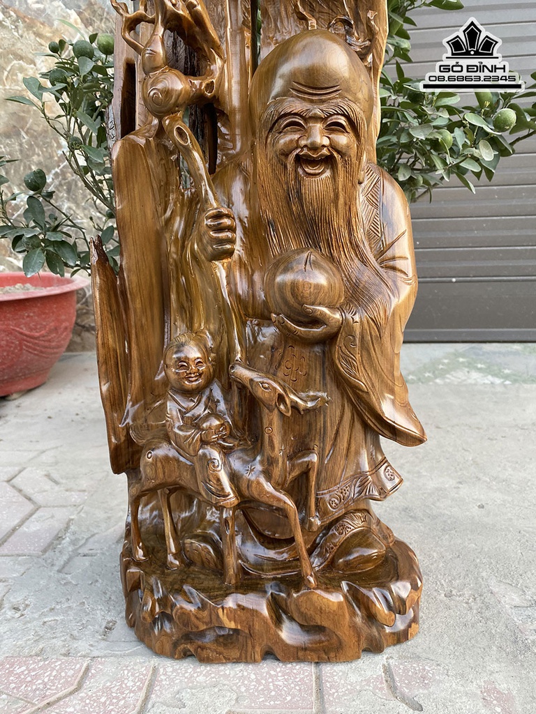 Tương Ông Thọ Gỗ Bách Xanh Cao 74 Ngang 26 Sâu 19 (cm) 3