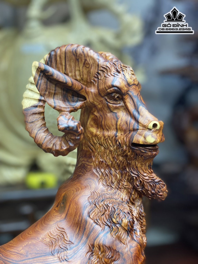 Tương Dê Tài Lộc (Nhất Dương) Gỗ Cẩm Chỉ Cao  68 Ngang 29 Sâu 22 (cm) 3