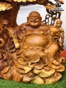 Tượng Phật Di Lặc Ngồi Gốc Tùng Gỗ Hương Cao 71 Ngang 55 Sâu 32 (cm) 0