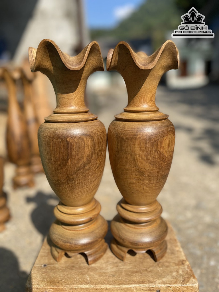 Lục Bình Gỗ Bách Xanh Cao 34 Đường Kính 11 (cm) 2