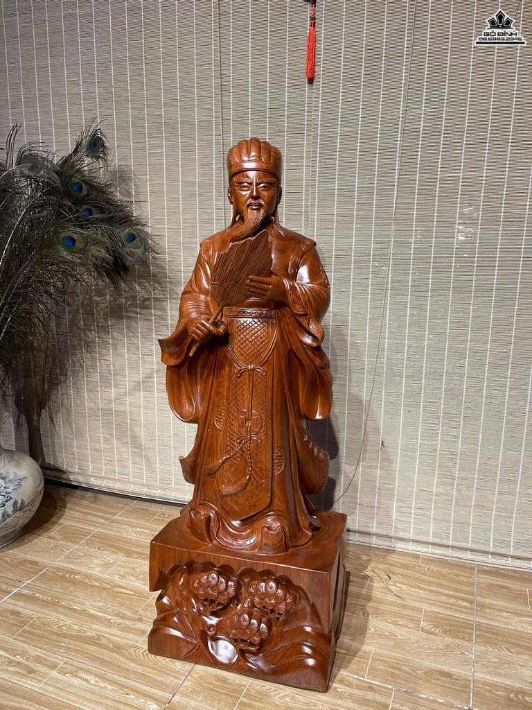 Tượng Gia Cat Lương (Không Minh) Gỗ Hương Đá Cao 99 Ngang 35 Sâu 22 (cm) 3