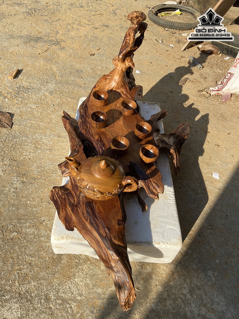 Khay Trà Gỗ Ngọc Am Cao 30 Ngang 70 Rộng 43 (cm)4