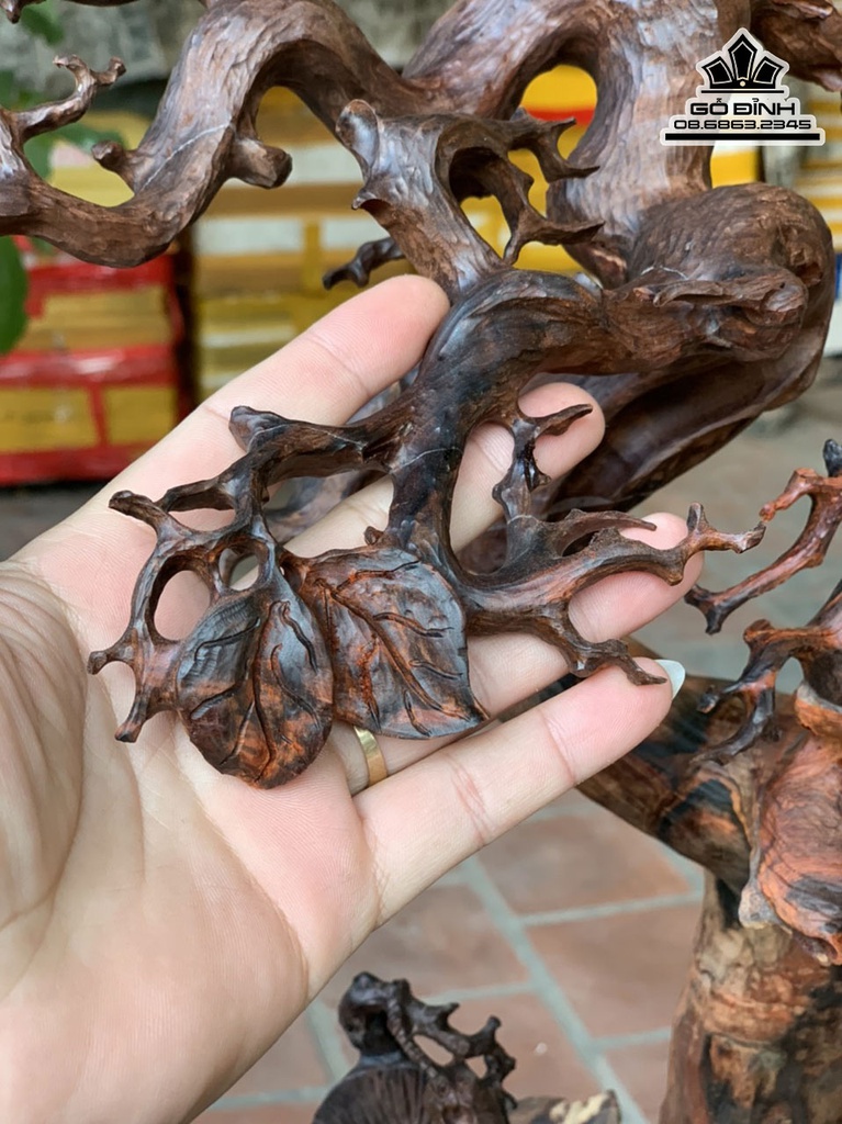 Tượng Đạt Ma Sư Tổ Giáo Hóa Gỗ Trắc Cao 69 Ngang 55 Sâu 28 Cả Kỷ 79 (cm) 3