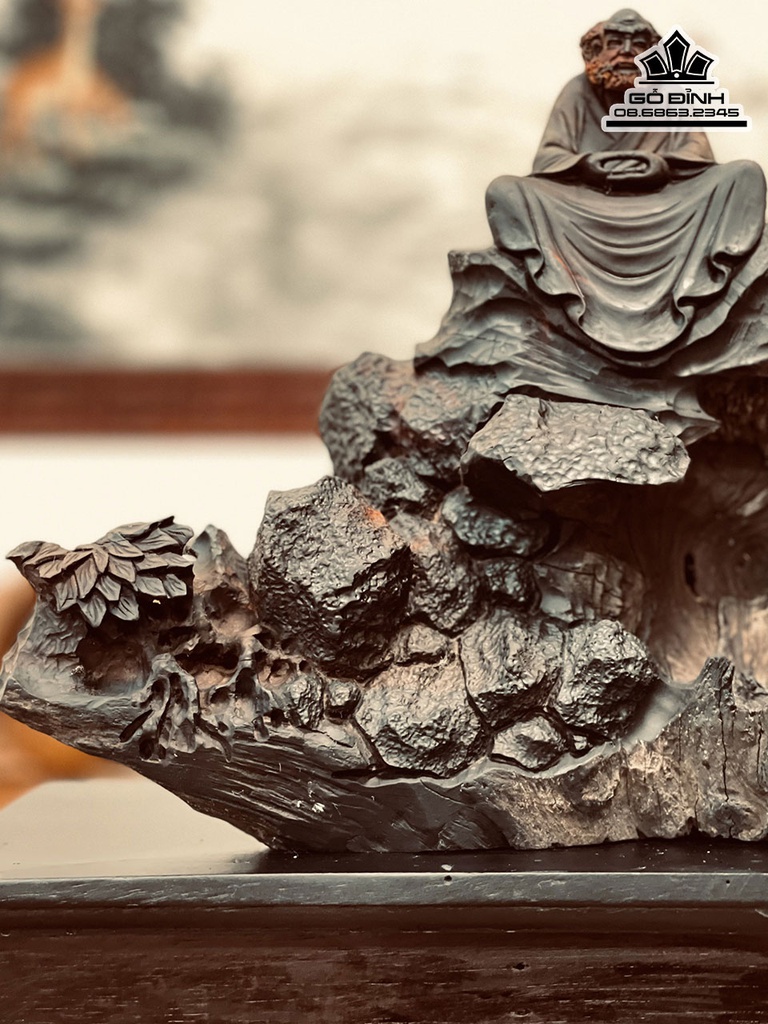 Tượng Đạt Ma Sư Tổ Gỗ Trắc Cao 27 Ngang 31 Sâu 18 (cm) 2