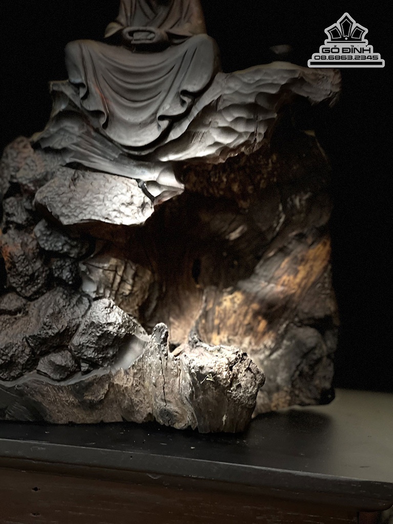 Tượng Đạt Ma Sư Tổ Gỗ Trắc Cao 27 Ngang 31 Sâu 18 (cm)7