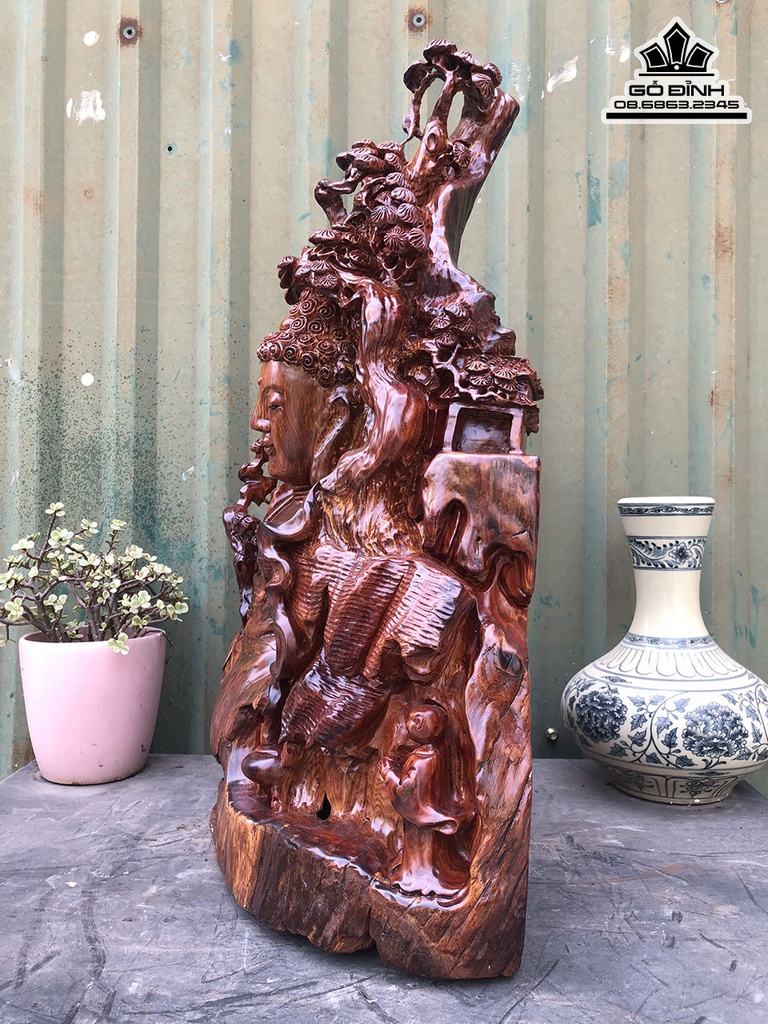 Diện Phật Gỗ Cẩm Cao 56 Ngang 38 Sâu 25 (cm) 2