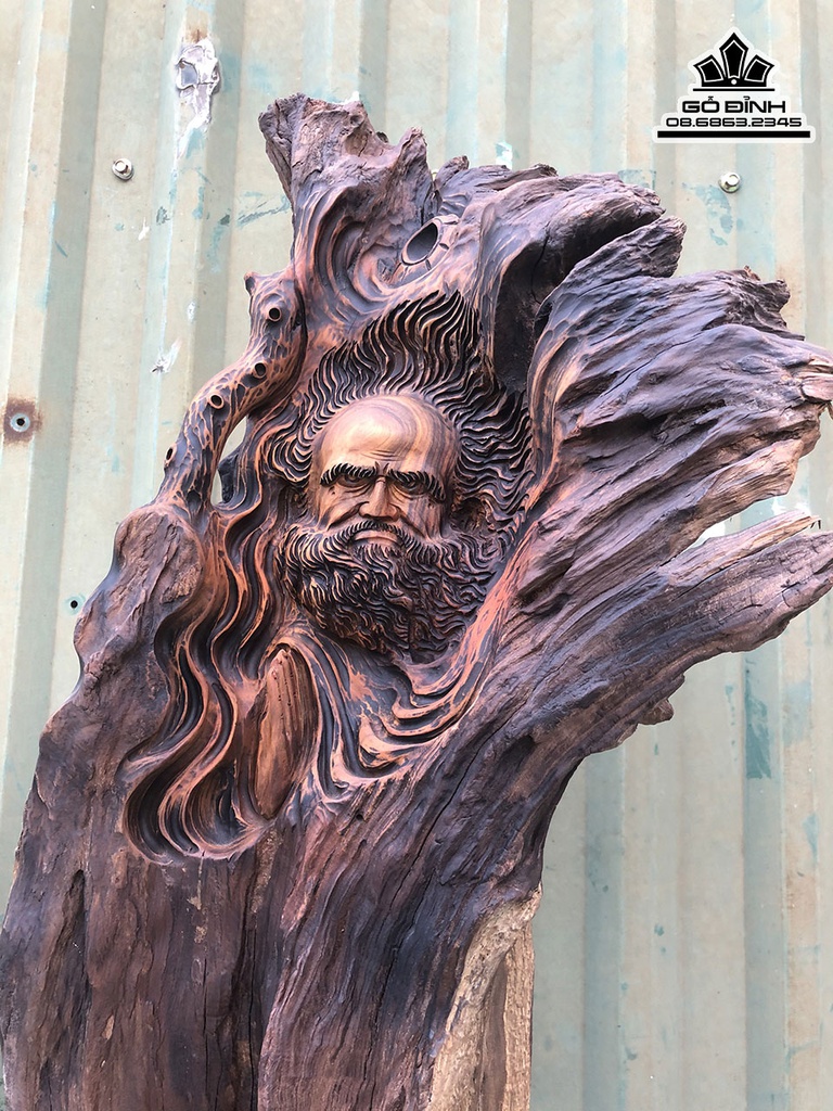 Tượng Đạt Ma Sư Tổ Gỗ Bách Xanh Cao 76 Ngang 31 Sâu 24 (cm) 0