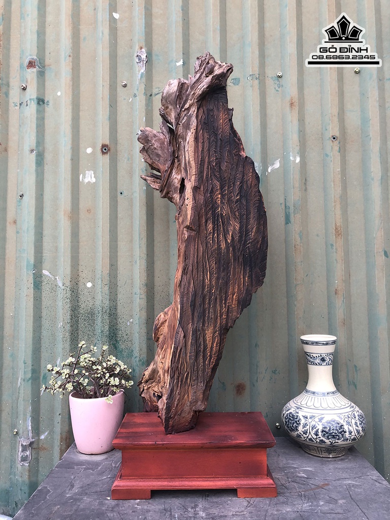 Tượng Đạt Ma Sư Tổ Gỗ Bách Xanh Cao 76 Ngang 31 Sâu 24 (cm) 3