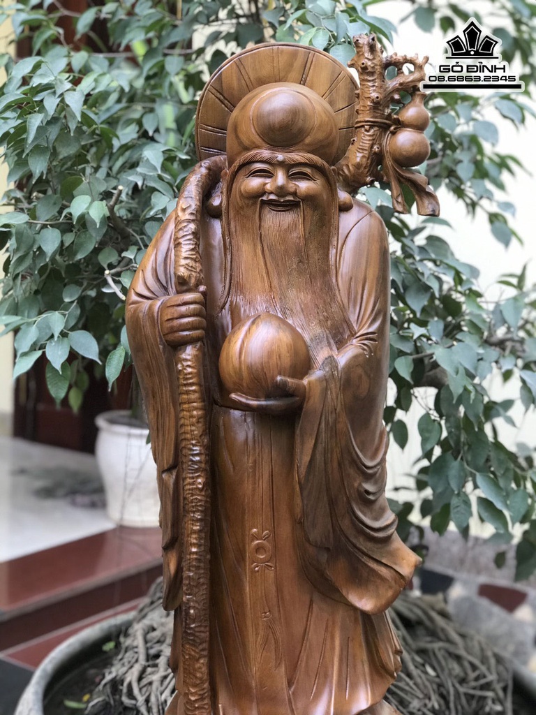 Tương Ông Thọ Gỗ Bách Xanh Cao 120 Ngang 38 Sâu 35 (cm) 0